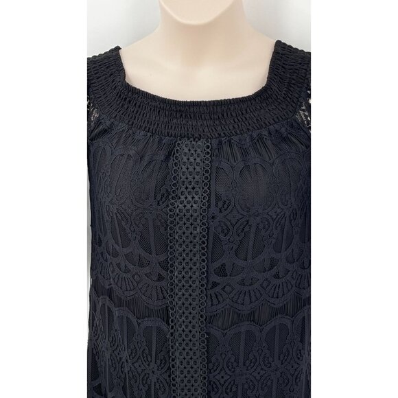 Miami Ladies Off the Shoulder Lace Dress Black Size M - Picture 6 of 11